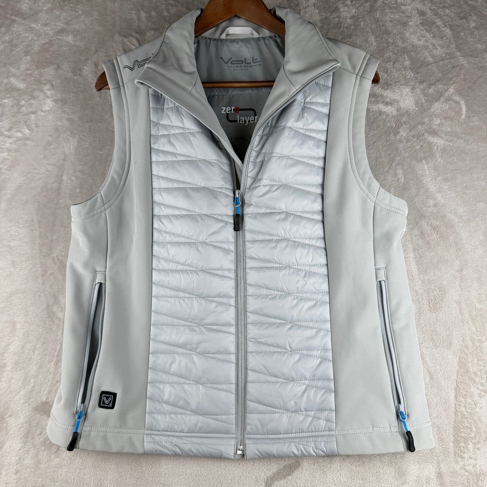 Volt Resistance Heated Vest Womens Large Grey Zero Layer RM-5V-RHV-GRW Full Zip